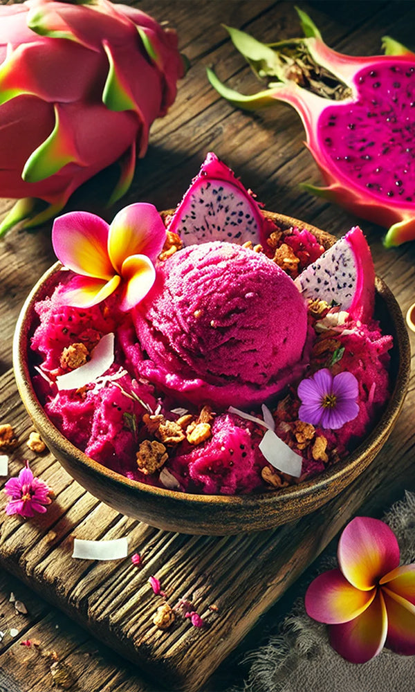 Dragon Fruit (Pitaya) Cream Sorbet Bowl Recipe
