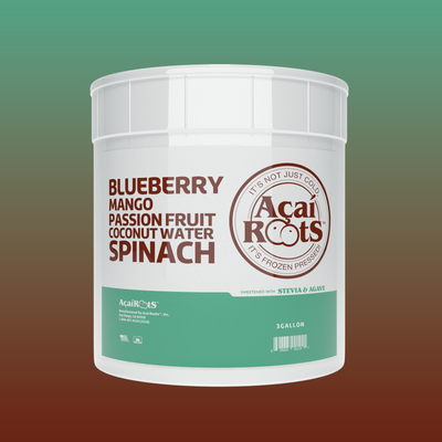 BLUEBERRY + MANGO + PASSION + COCONUT WATER + SPINACH