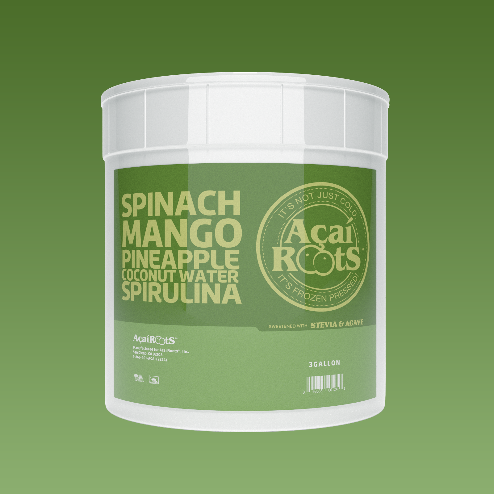 SPINACH + MANGO + PINEAPPLE + COCONUT WATER + SPIRULINA