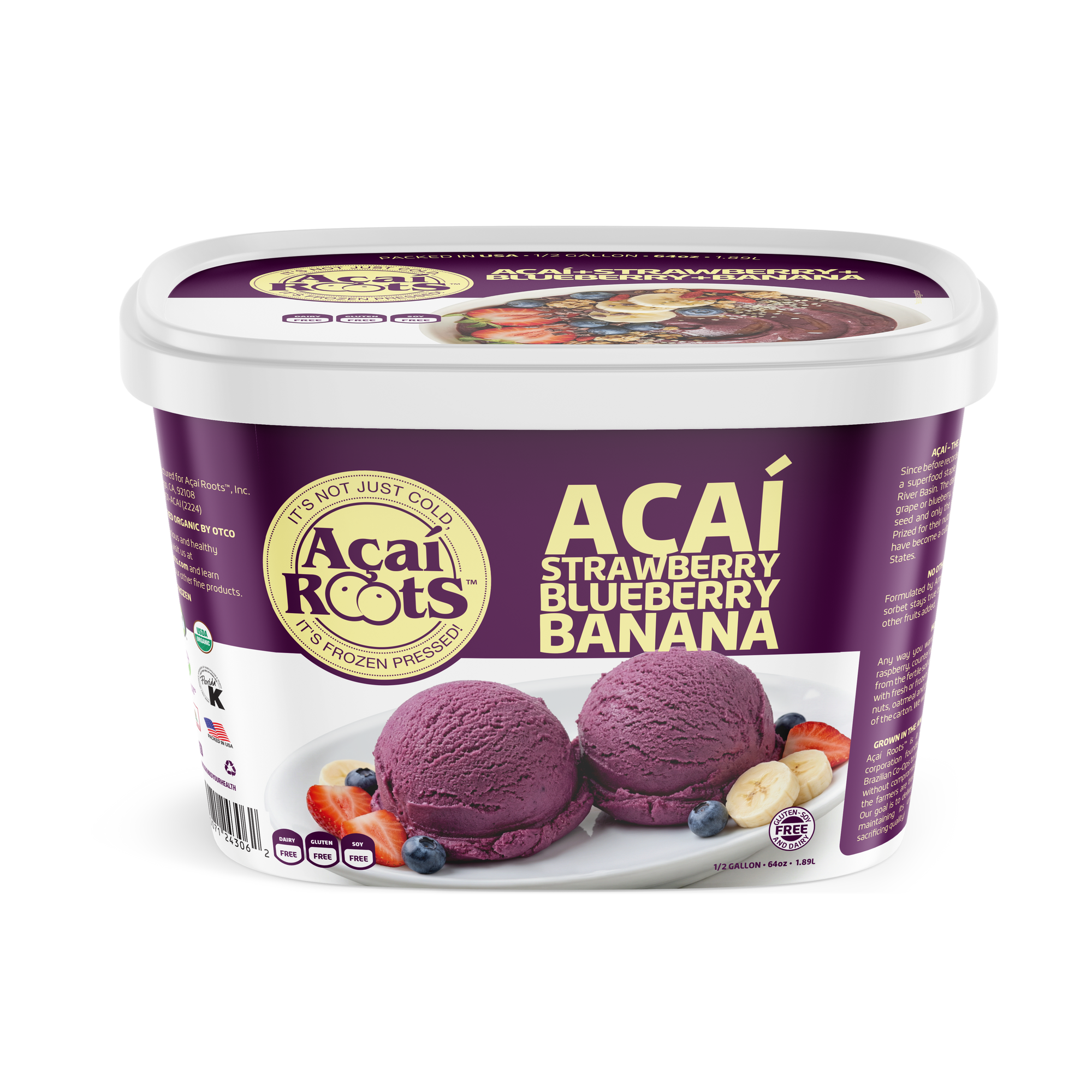 64OZ/48OZ ACAI + STRAWBERRY + BLUEBERRY + BANANA