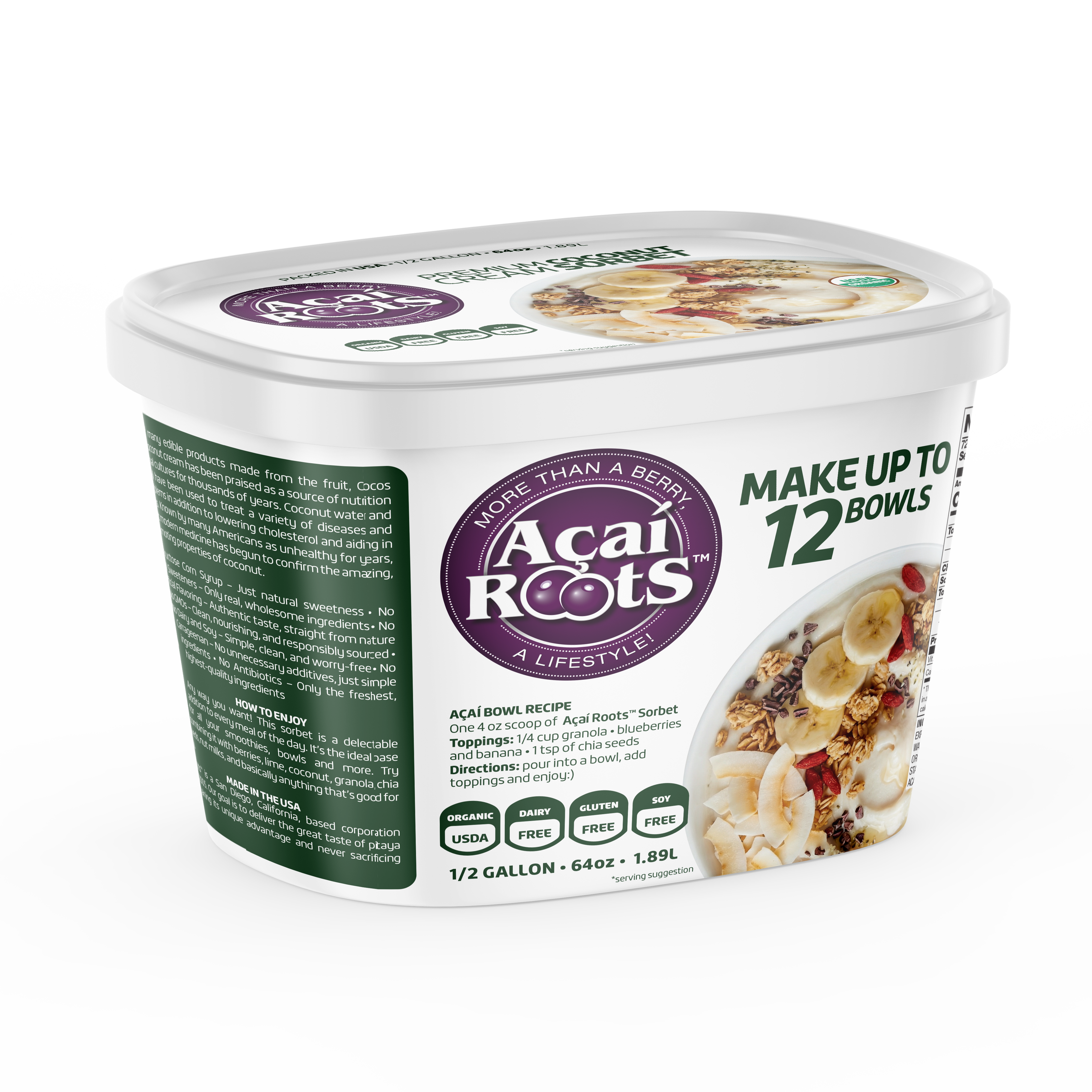64OZ/48OZ COCONUT CREAM - Acai Roots