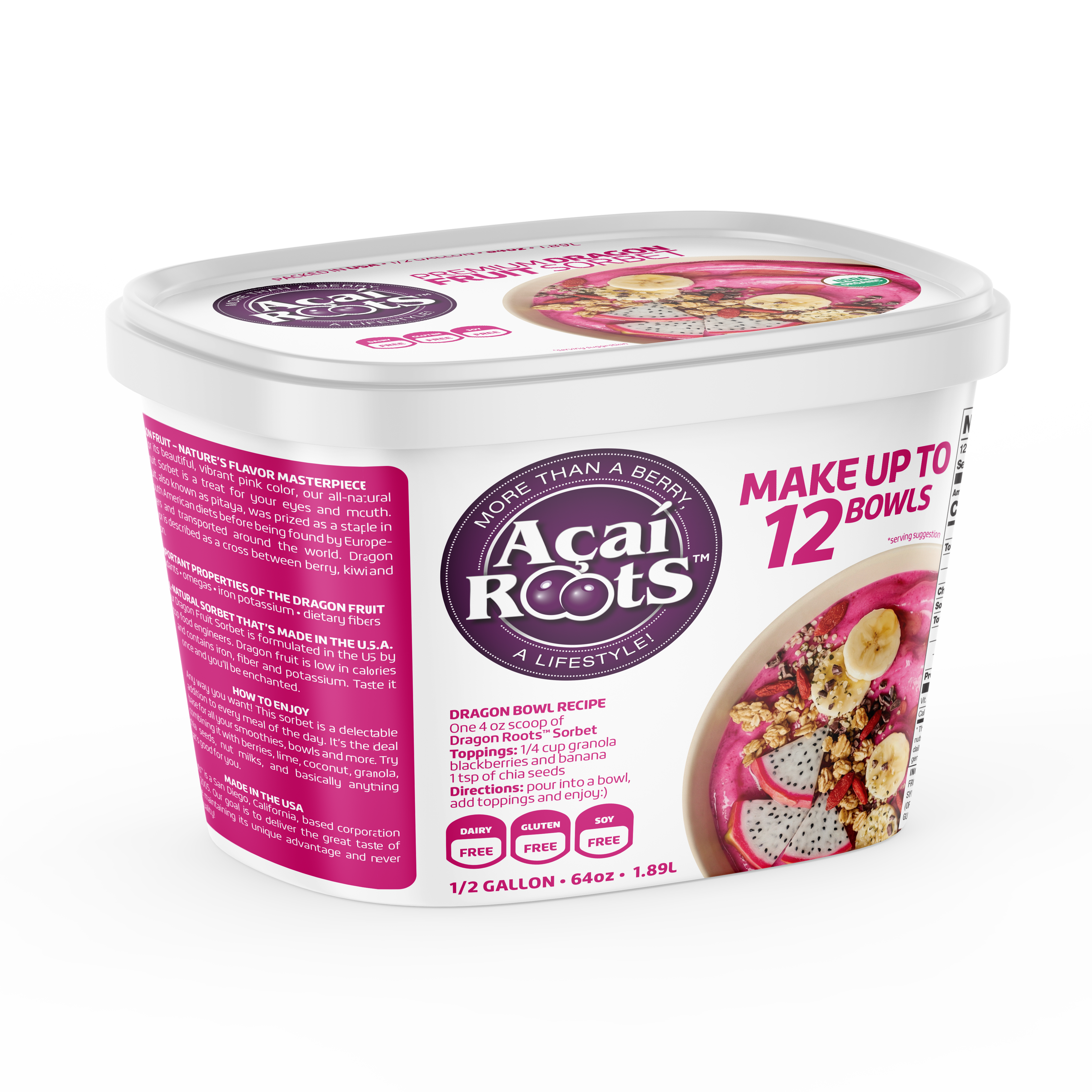 64OZ/48OZ DRAGON FRUIT (PITAYA) - Acai Roots