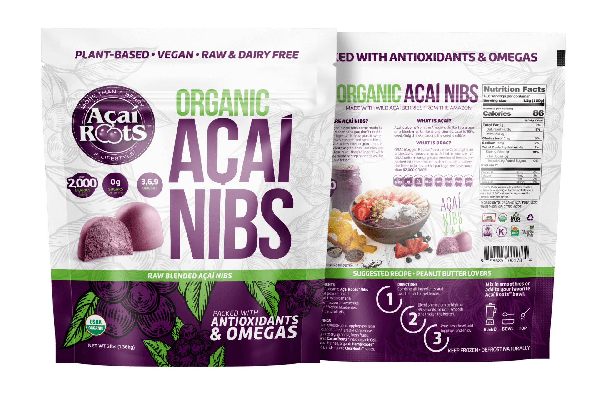 3 LBS ORGANIC AÇAÍ NIBS