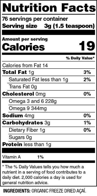 ORGANIC FREEZE-DRIED AÇAÍ POWDER